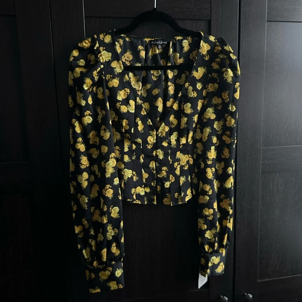 For Love and Lemons Elisa Floral Print Top Blouse - Picture 4 of 15